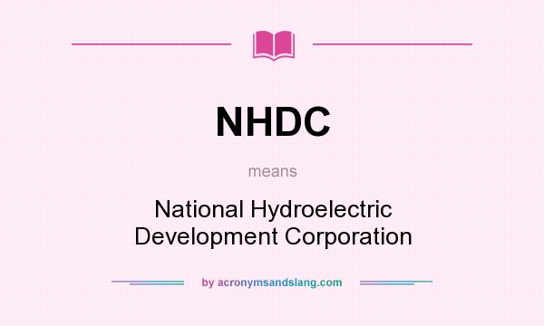 What does NHDC mean? It stands for National Hydroelectric Development Corporation