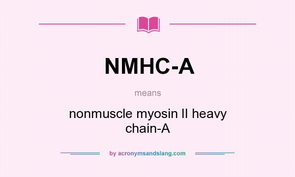 What does NMHC-A mean? It stands for nonmuscle myosin II heavy chain-A