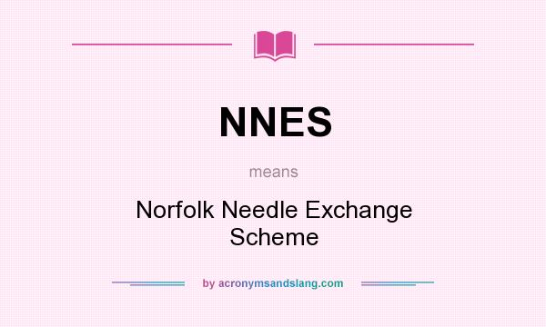 What does NNES mean? It stands for Norfolk Needle Exchange Scheme