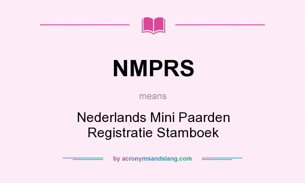 What does NMPRS mean? It stands for Nederlands Mini Paarden Registratie Stamboek