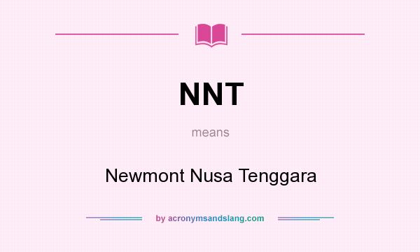 What does NNT mean? It stands for Newmont Nusa Tenggara