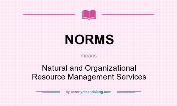 What does NORMS mean? It stands for Natural and Organizational Resource Management Services