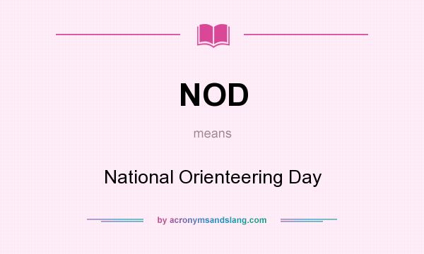 What does NOD mean? It stands for National Orienteering Day