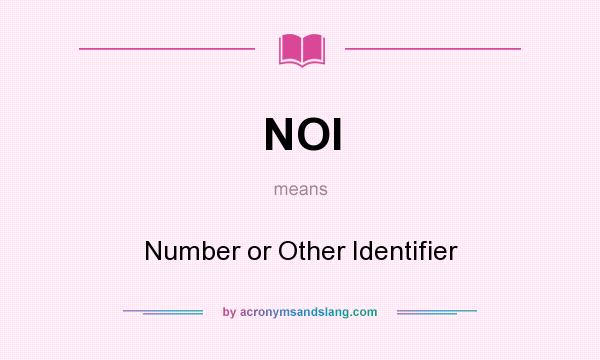 What does NOI mean? It stands for Number or Other Identifier