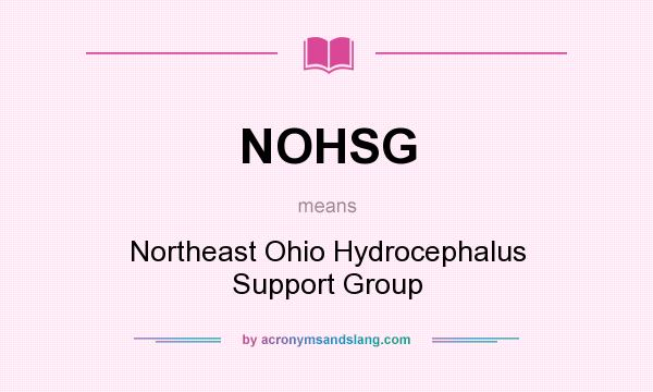 What does NOHSG mean? It stands for Northeast Ohio Hydrocephalus Support Group