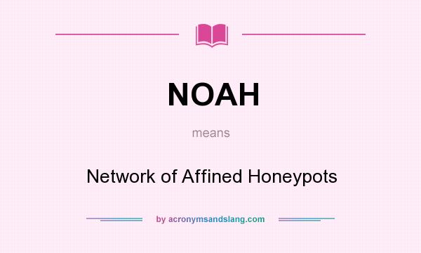 What does NOAH mean? It stands for Network of Affined Honeypots