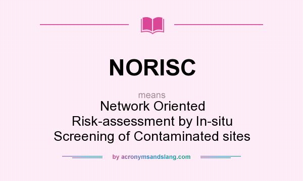 What does NORISC mean? It stands for Network Oriented Risk-assessment by In-situ Screening of Contaminated sites
