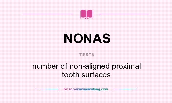 What does NONAS mean? It stands for number of non-aligned proximal tooth surfaces