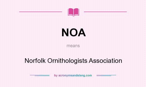 What does NOA mean? It stands for Norfolk Ornithologists Association