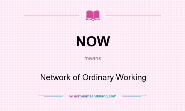 What does NOW mean? It stands for Network of Ordinary Working