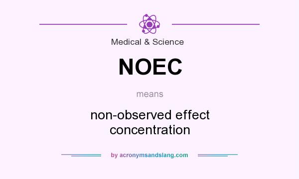 What does NOEC mean? It stands for non-observed effect concentration