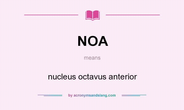 What does NOA mean? It stands for nucleus octavus anterior