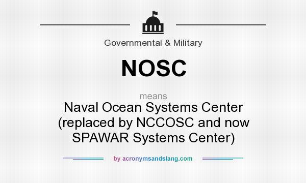 What does NOSC mean? It stands for Naval Ocean Systems Center (replaced by NCCOSC and now SPAWAR Systems Center)