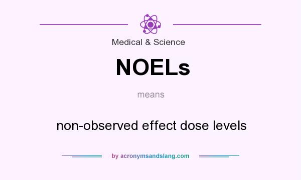 What does NOELs mean? It stands for non-observed effect dose levels