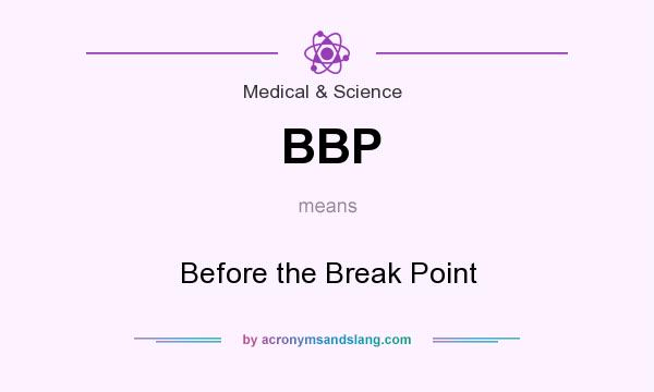 What does BBP mean? It stands for Before the Break Point