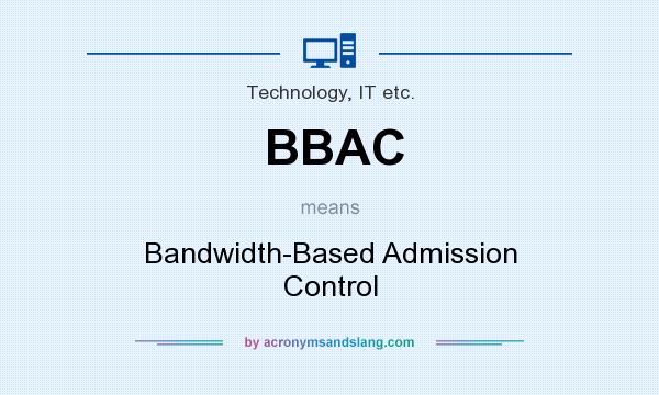 What does BBAC mean? It stands for Bandwidth-Based Admission Control