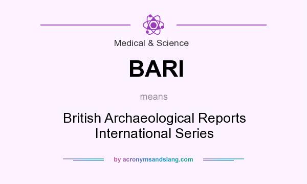 What does BARI mean? It stands for British Archaeological Reports International Series