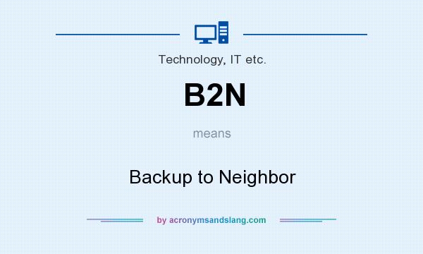 What does B2N mean? It stands for Backup to Neighbor
