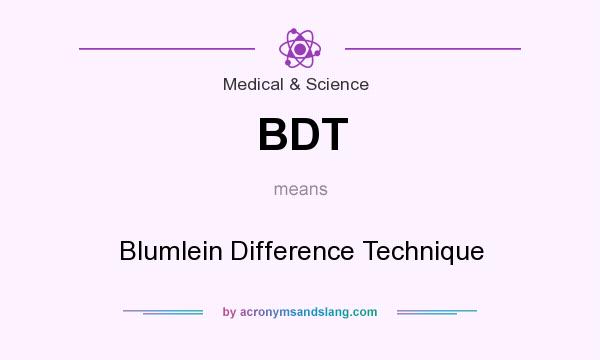 What does BDT mean? It stands for Blumlein Difference Technique