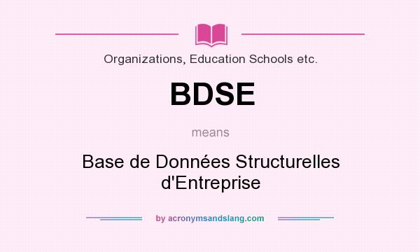 What does BDSE mean? It stands for Base de Données Structurelles d`Entreprise