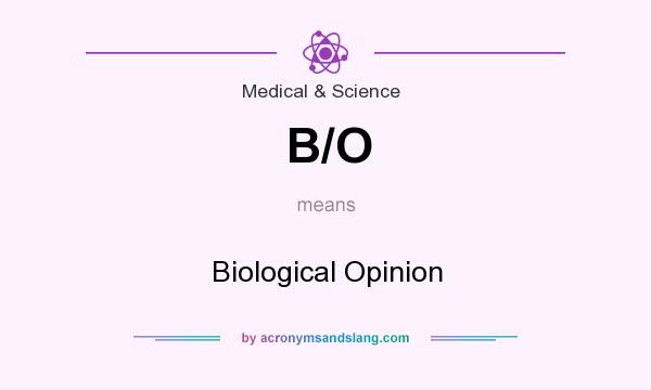 What does B/O mean? It stands for Biological Opinion