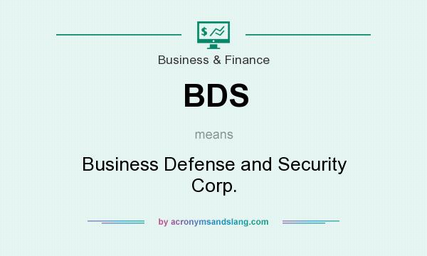 What does BDS mean? It stands for Business Defense and Security Corp.