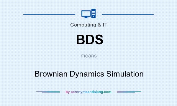What does BDS mean? It stands for Brownian Dynamics Simulation