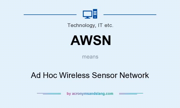 What does AWSN mean? It stands for Ad Hoc Wireless Sensor Network