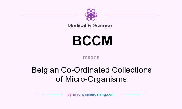 What does BCCM mean? It stands for Belgian Co-Ordinated Collections of Micro-Organisms