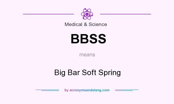 What does BBSS mean? It stands for Big Bar Soft Spring