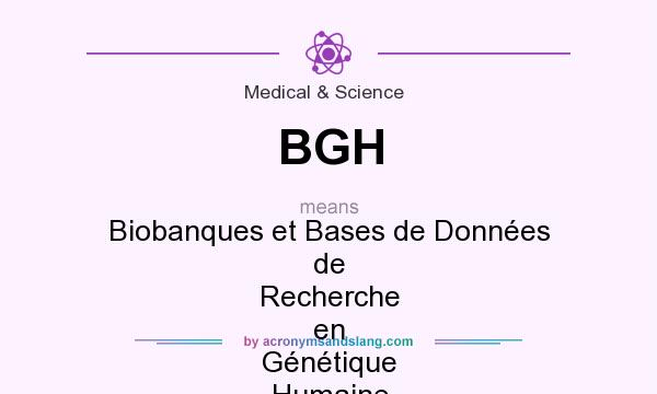 What does BGH mean? It stands for Biobanques et Bases de Données de Recherche en Génétique Humaine