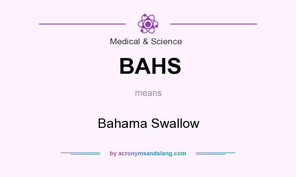 What does BAHS mean? It stands for Bahama Swallow