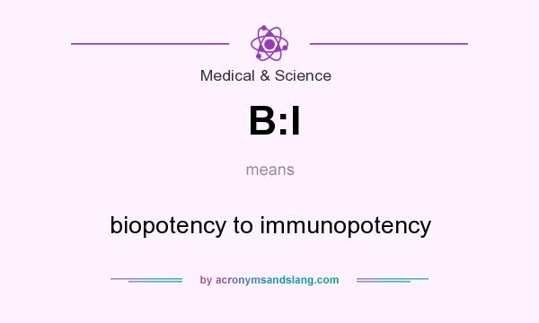 What does B:I mean? It stands for biopotency to immunopotency