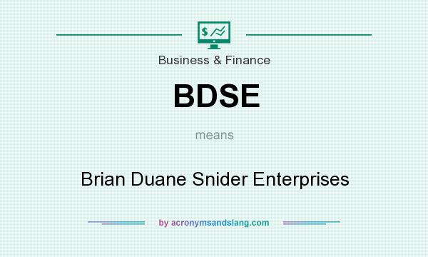 What does BDSE mean? It stands for Brian Duane Snider Enterprises