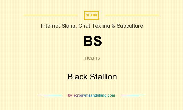 What does BS mean? It stands for Black Stallion