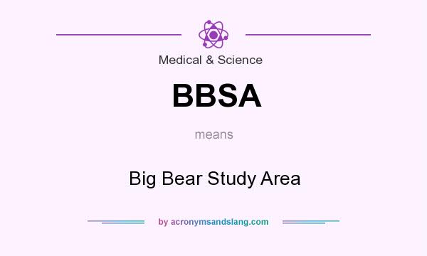 What does BBSA mean? It stands for Big Bear Study Area