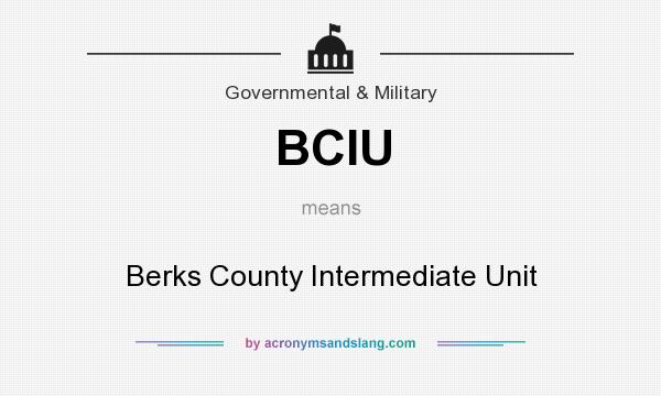 What does BCIU mean? It stands for Berks County Intermediate Unit