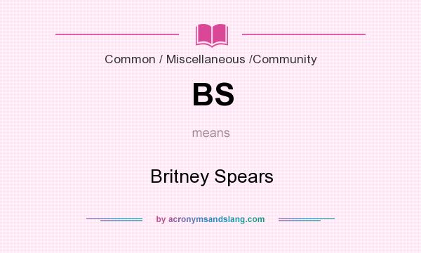 What does BS mean? It stands for Britney Spears