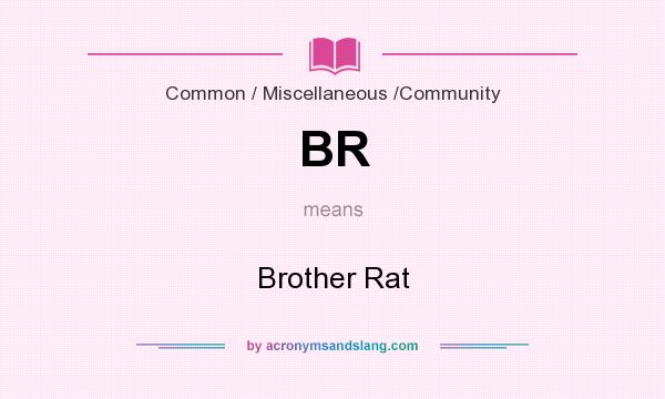 What does BR mean? It stands for Brother Rat