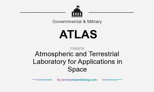 What does ATLAS mean? It stands for Atmospheric and Terrestrial Laboratory for Applications in Space