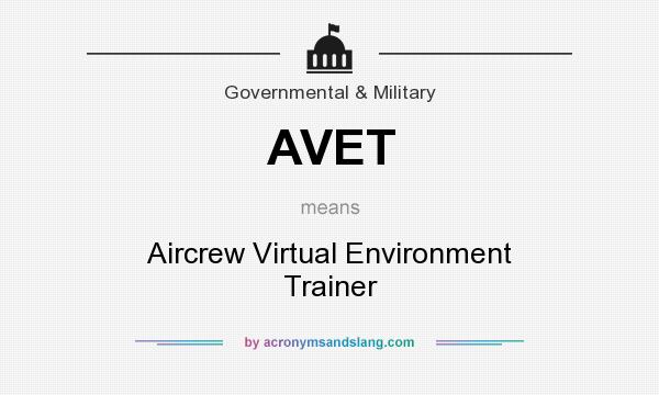 What does AVET mean? It stands for Aircrew Virtual Environment Trainer