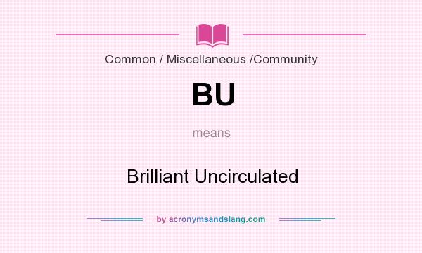 What does BU mean? It stands for Brilliant Uncirculated