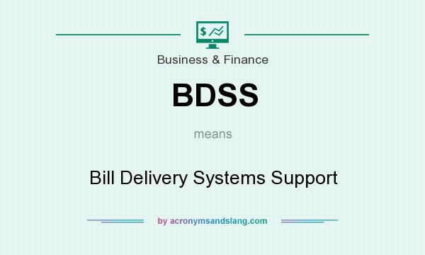 What does BDSS mean? It stands for Bill Delivery Systems Support