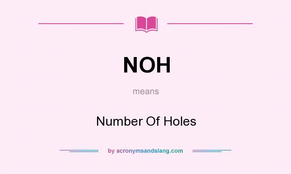 What does NOH mean? It stands for Number Of Holes