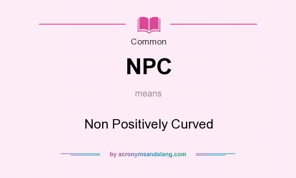 What does NPC mean? It stands for Non Positively Curved