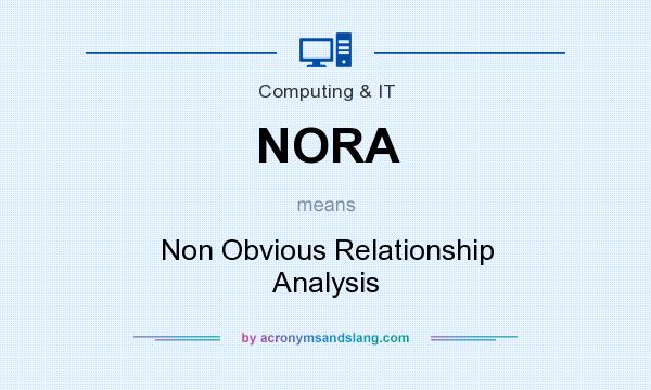 What does NORA mean? It stands for Non Obvious Relationship Analysis