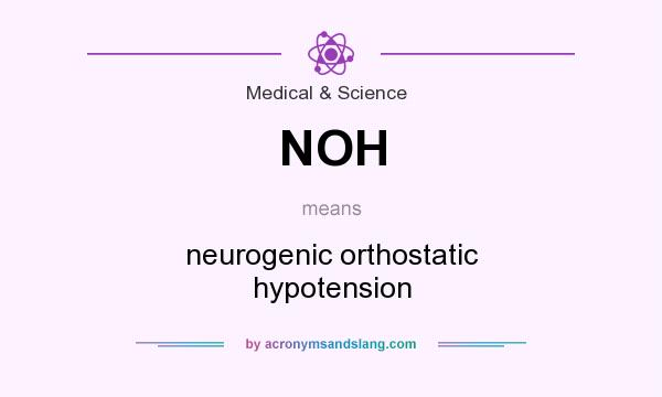 What does NOH mean? It stands for neurogenic orthostatic hypotension