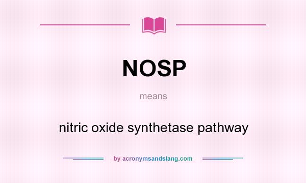 What does NOSP mean? It stands for nitric oxide synthetase pathway