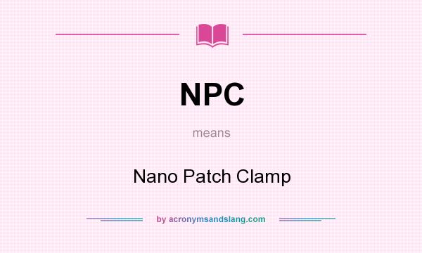 What does NPC mean? It stands for Nano Patch Clamp