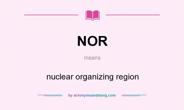 What does NOR mean? It stands for nuclear organizing region
